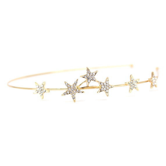 Gold Rhinestone Star Headband