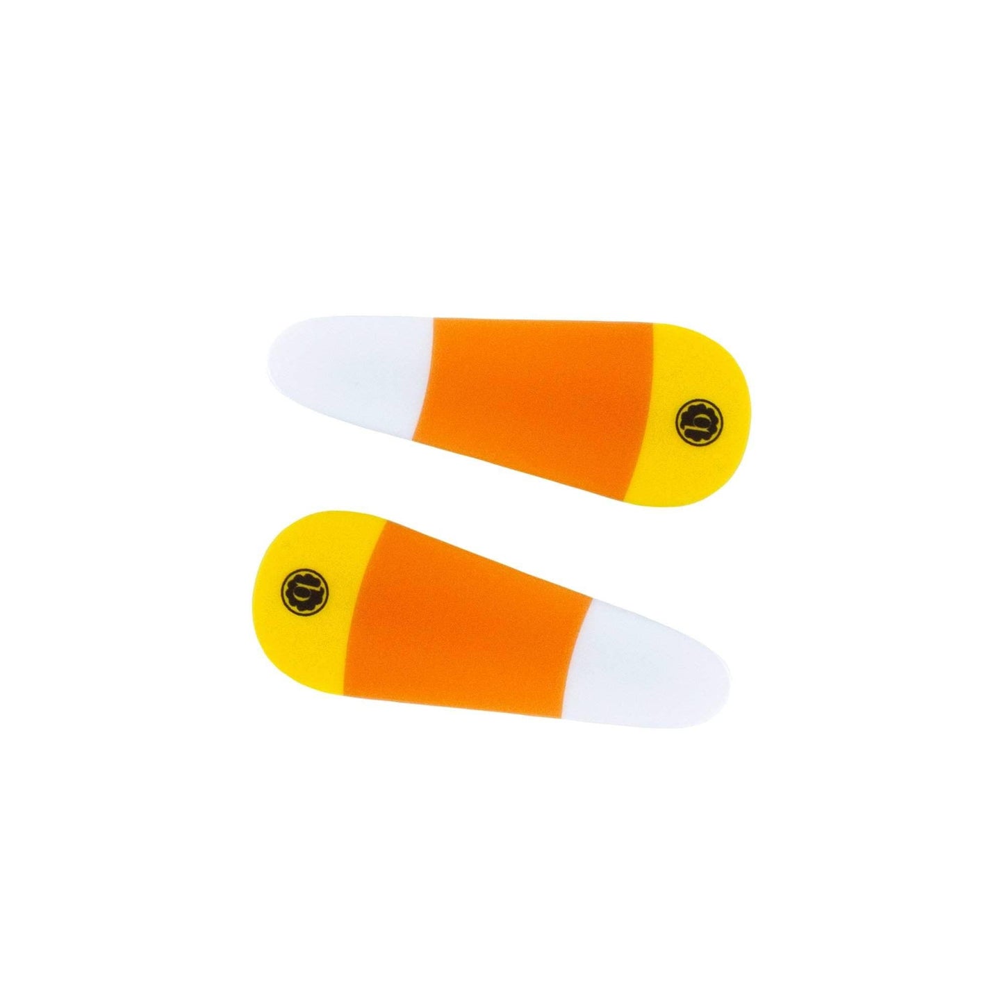 Baby Bling Bows - 2PK ALMOND CLIPS: candy corn