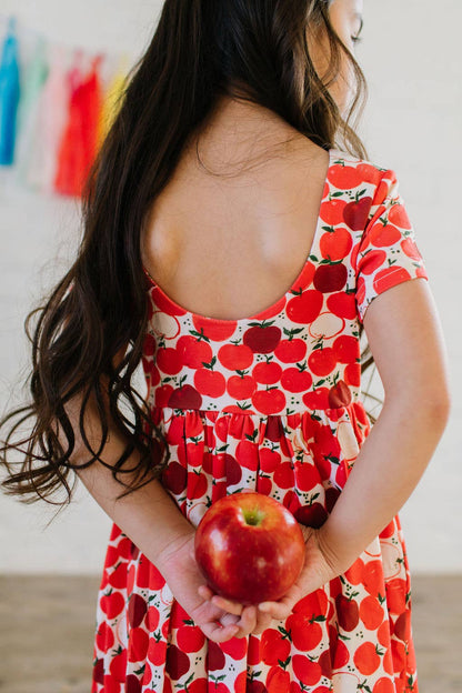 Ollie Jay - Classic Twirl Dress in Apple | Girls BACK TO SCHOOL Dress
