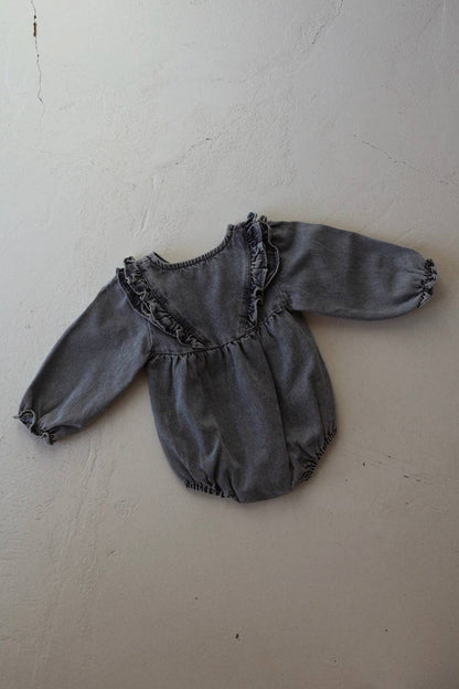 Forever French Baby - Denim Romper | Ruffle