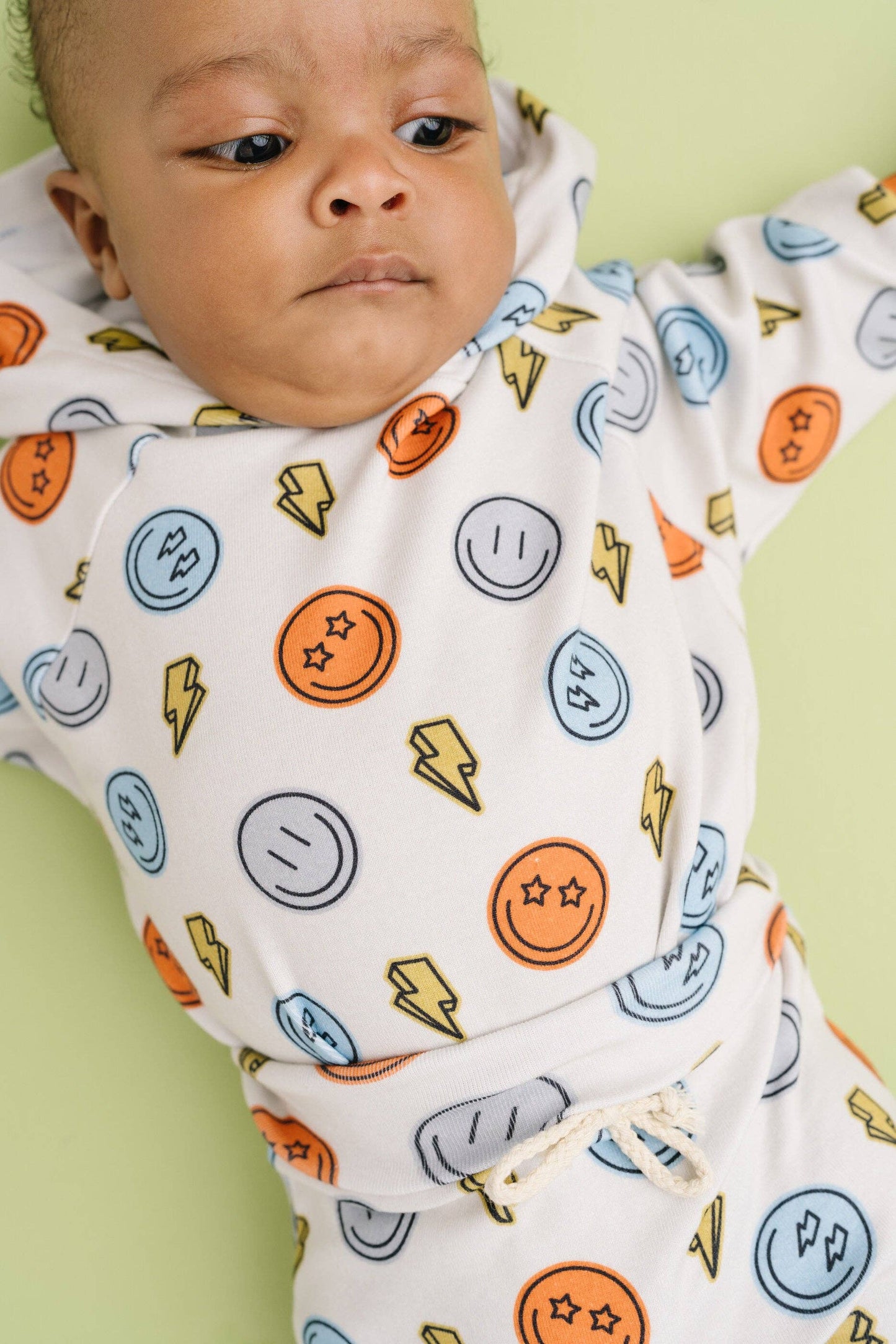 Little One Shop - Electric Smiley Hoodie Romper Set