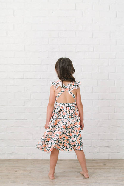 Rosita Dress in Peachy Paradise| Pocket Twirl Dress