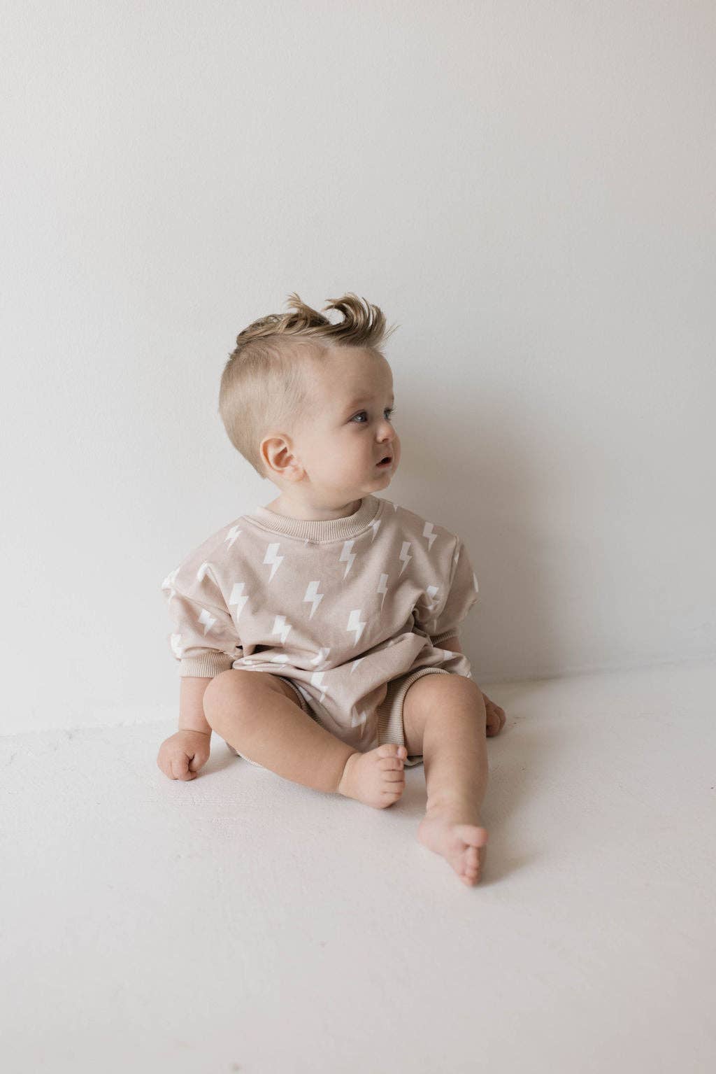 Forever French Baby - Sweatshirt Romper | Cream Lightning