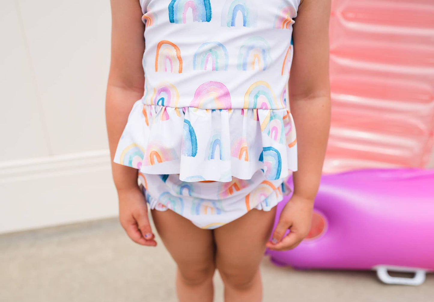 Ollie Jay - Emma Swim in Watercolor Rainbow | UPF 50 2-piece swimwear