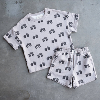 Forever French Baby - French Terry Short Set | Monster Truck: 18-24 Months