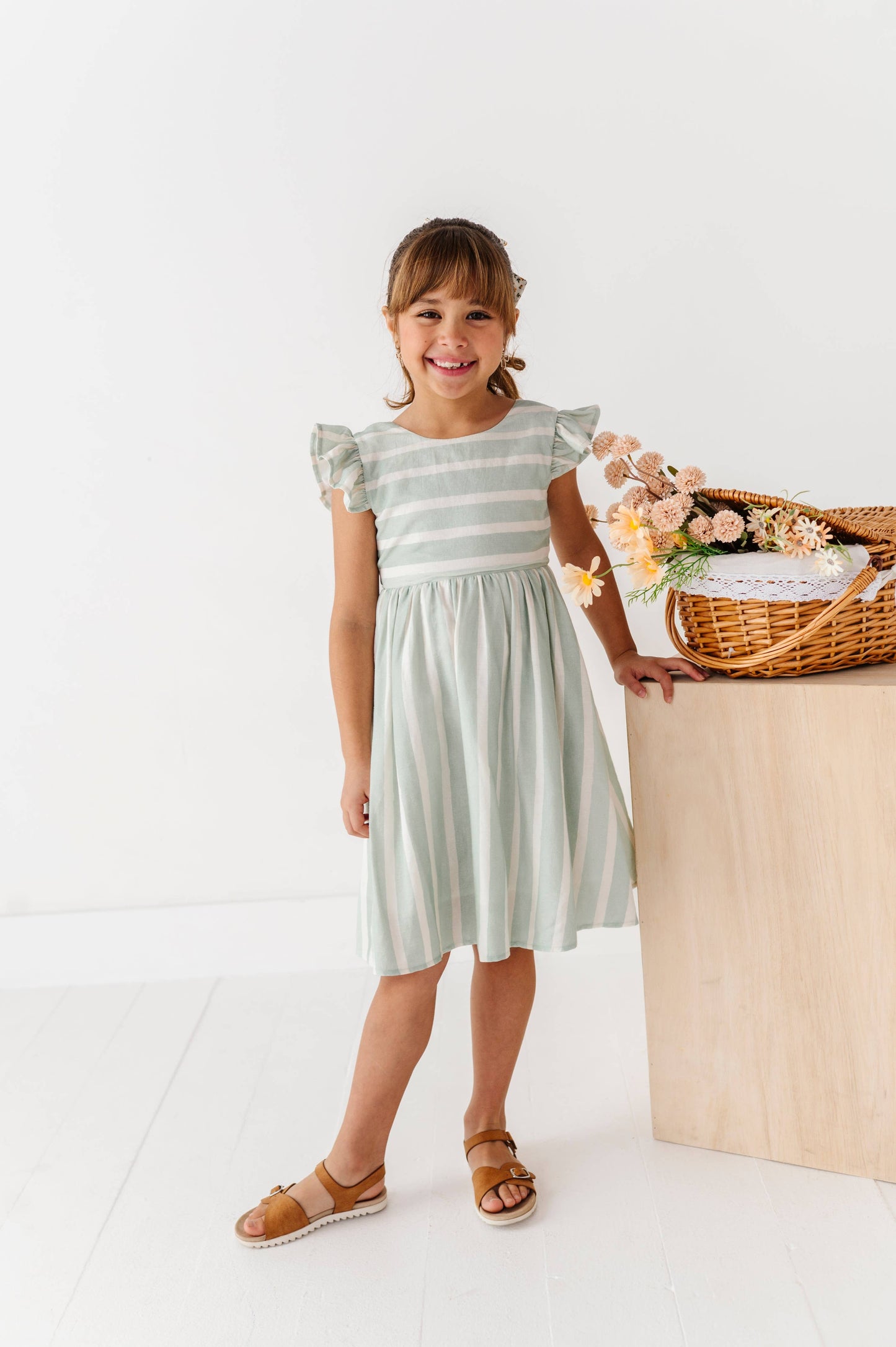 Mint Bay Stripes | TIE-BACK DRESS