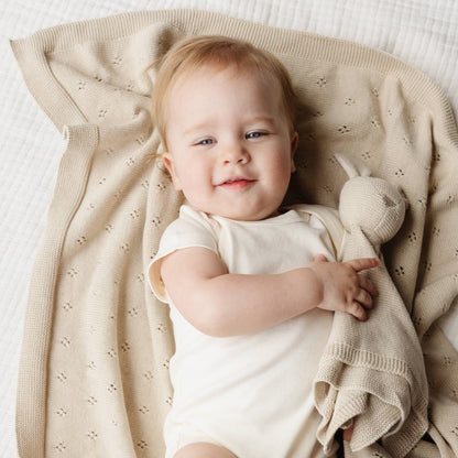 The Blueberry Hill - Heirloom Pique Blanket Birch Organic Cotton Baby Gift Summer