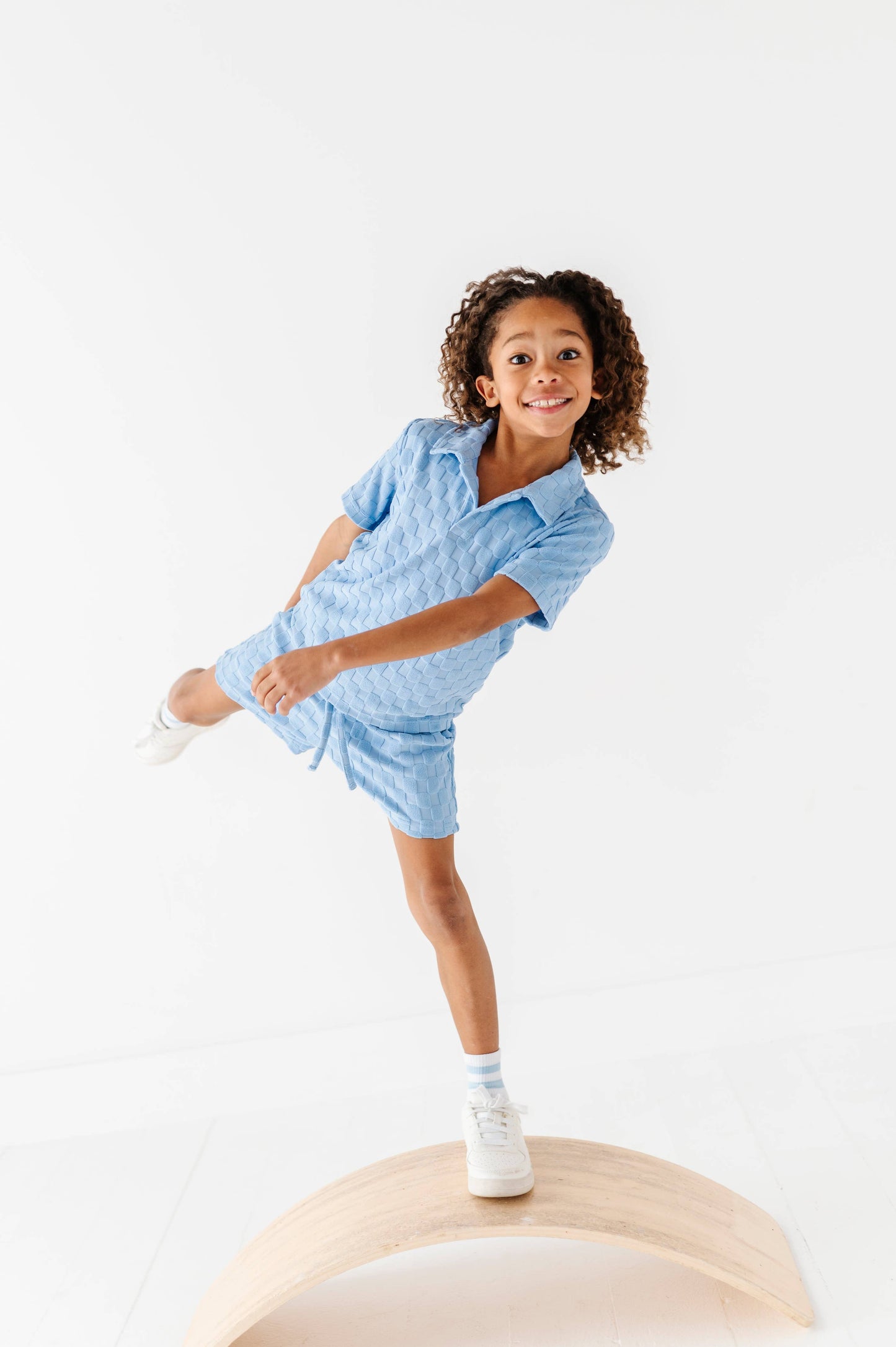 Coastal Blue | BOYS TERRY CHECK SET