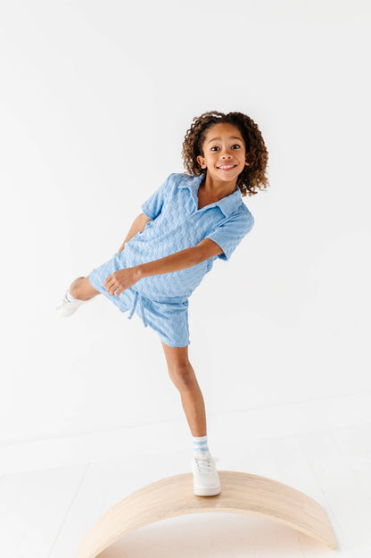 Coastal Blue | BOYS TERRY CHECK SET