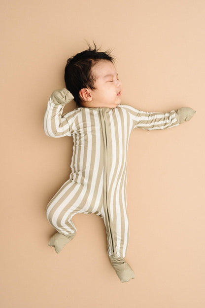 Little One Shop - Olive Stripe Bamboo Sleeper