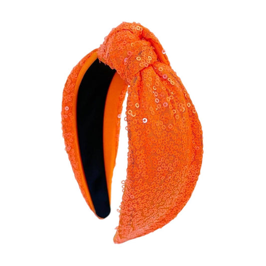 Showgirl TS Taylor Orange Sequin Knot Headband