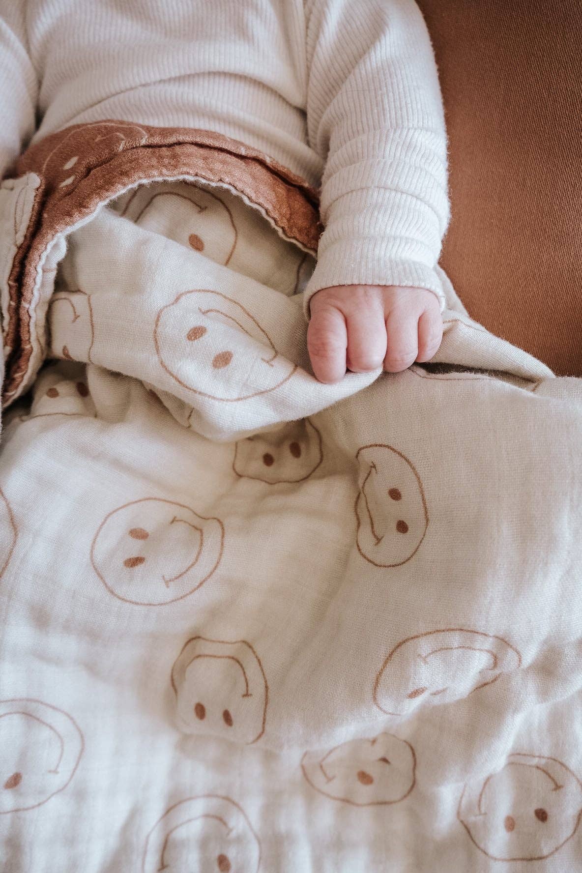 Forever French Baby - Muslin Quilt | Tan & Ivory Smile