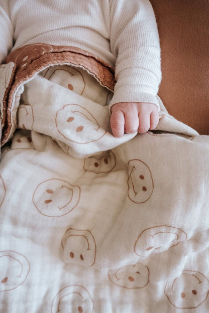 Forever French Baby - Muslin Quilt | Tan & Ivory Smile