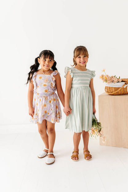 Mint Bay Stripes | TIE-BACK DRESS