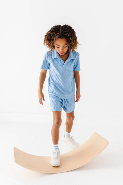 Coastal Blue | BOYS TERRY CHECK SET