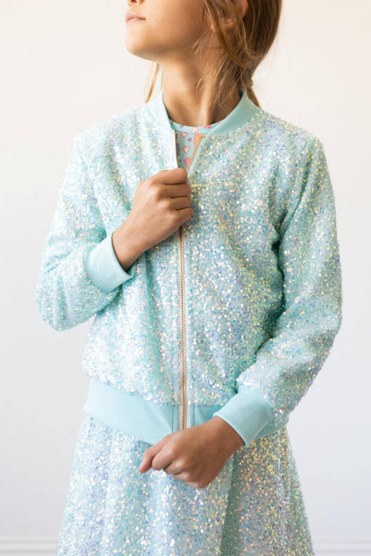 Mila & Rose - Aqua Sequin Jacket