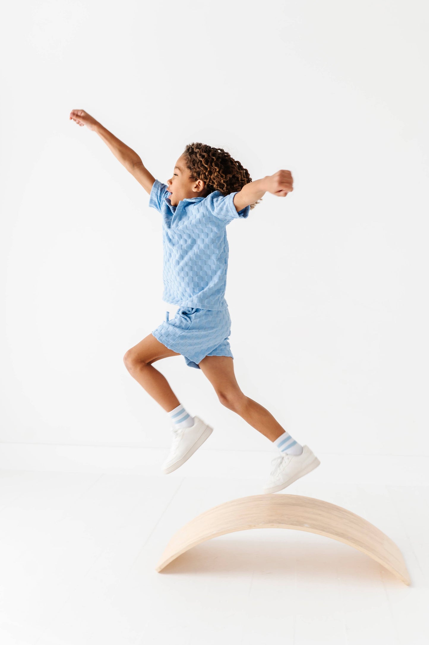 Coastal Blue | BOYS TERRY CHECK SET