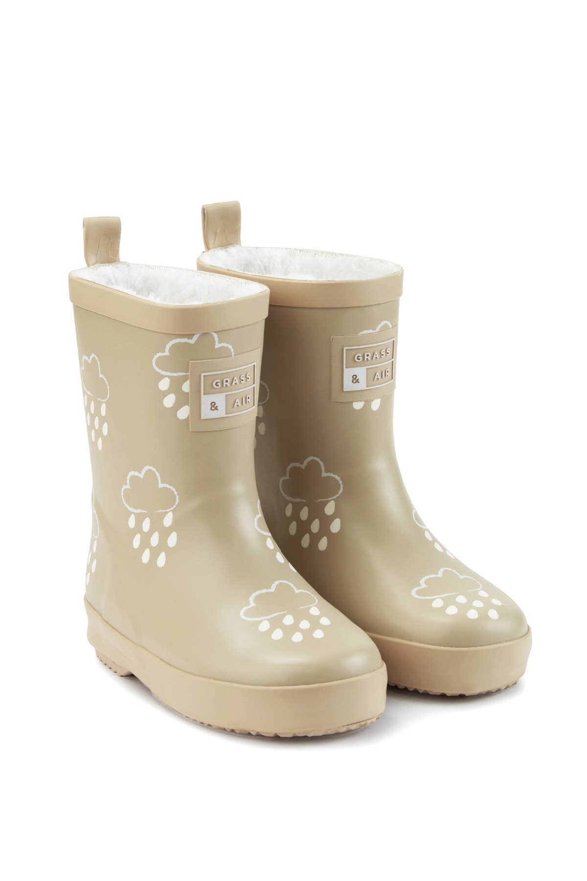 Grass & Air - Stone Colour-Changing Kids Winter Wellies