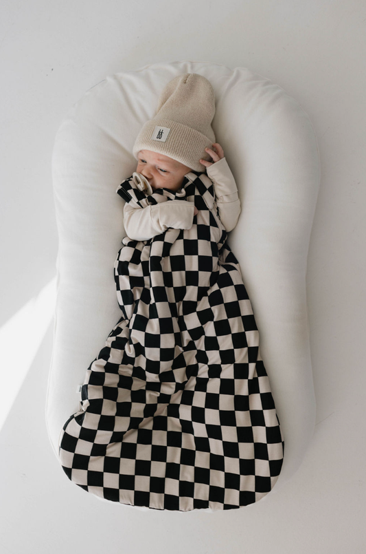 Forever French Baby - Black Checkerboard | Bamboo Sleep Sack:  0.5 TOG