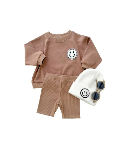 Baby & Kids Biker Shorts Set | Mocha