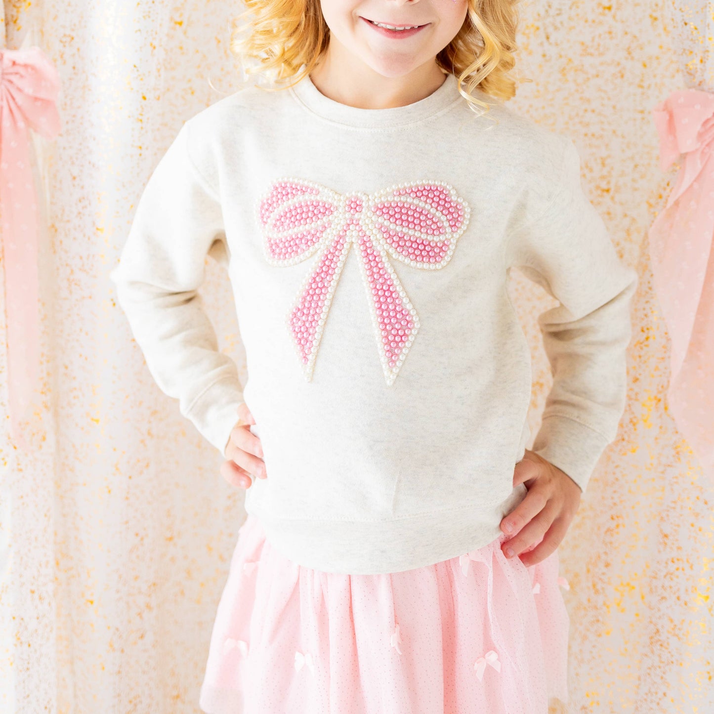 Sweet Wink - Pearl Bow Patch Sweatshirt - Kids Boutique Clothing: 2T
