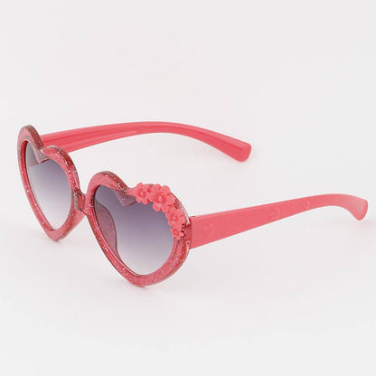 Kids Glitter Heart Flower Sunglasses: Multicolor