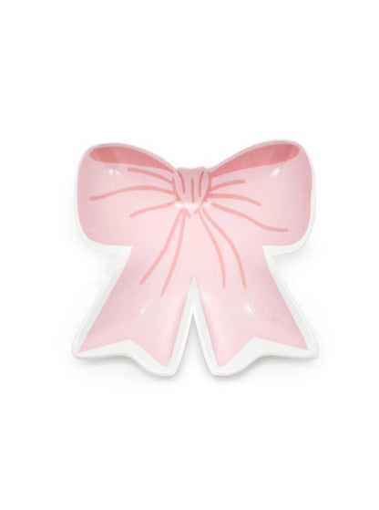 Ceramic Trinket & Jewelry Tray / Dish - Pink Ribbon Bow