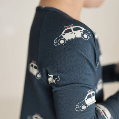 Forever French Baby - Bamboo Zip Pajamas | Police Cruiser