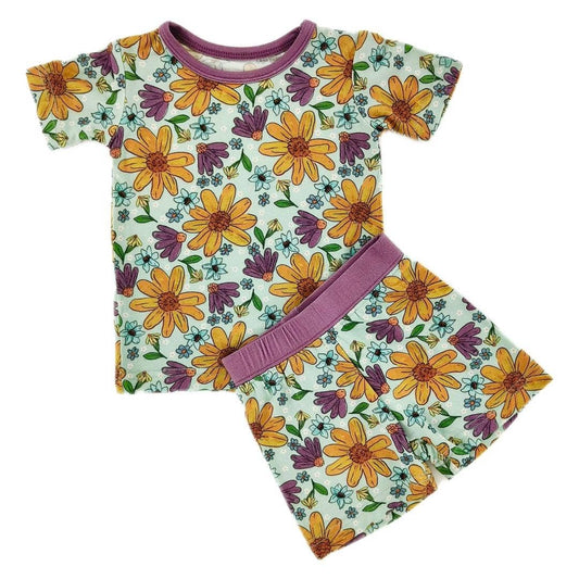 Little One Shop - Laura Mae Floral Bamboo Shorts Set