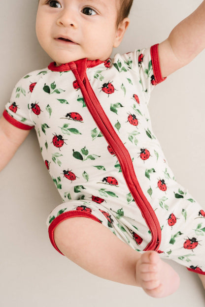 Little One Shop - Little Ladybugs Bamboo Short Romper