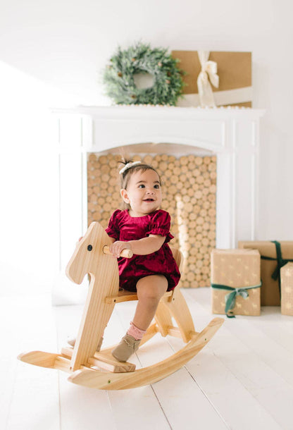 Ollie Jay - Quinn Romper in Crushed Cranberry Velvet