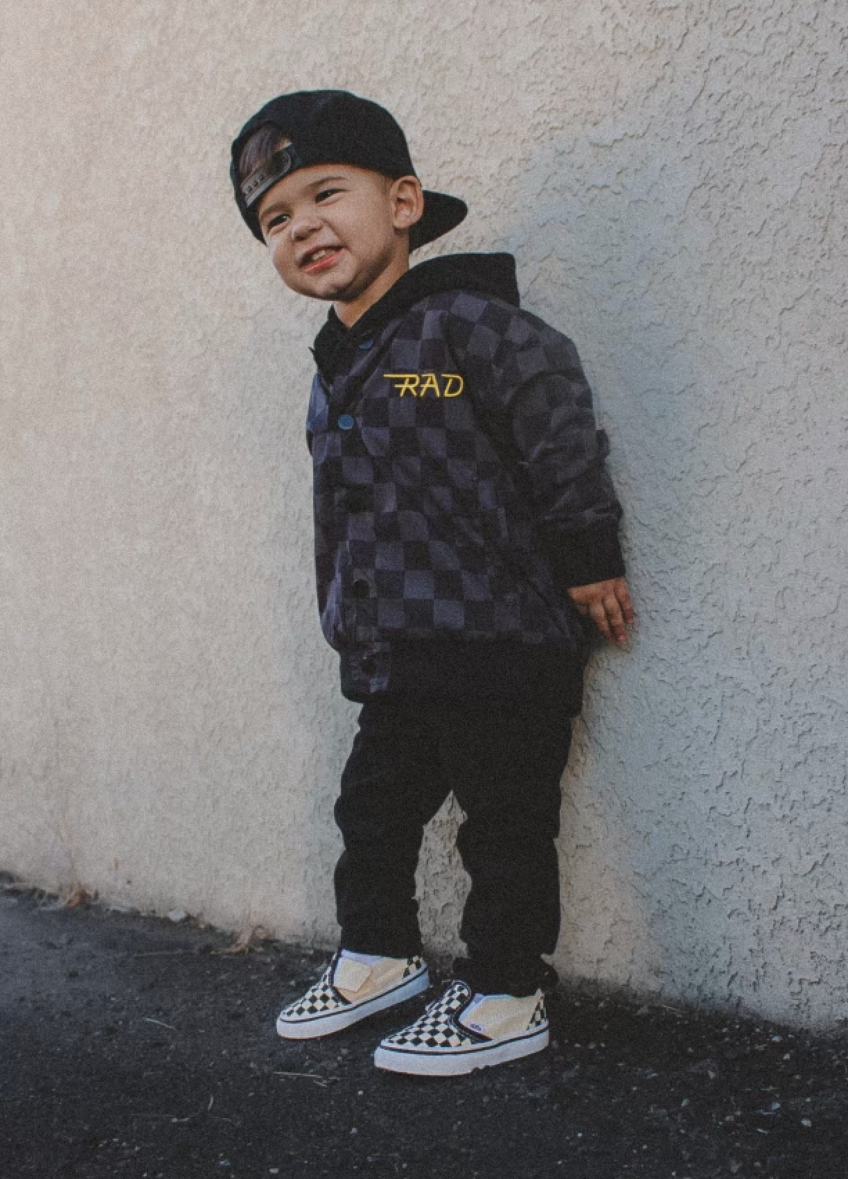 Little Rad Things - Kids Clothing Waterproof Letterman Jacket - Checkers