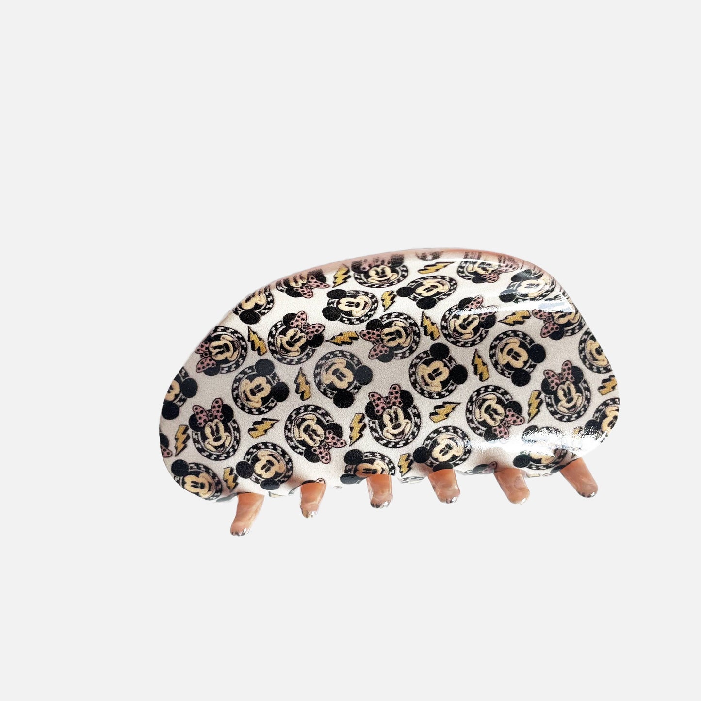 Checkered Mouse Couple Claw Hair Clip