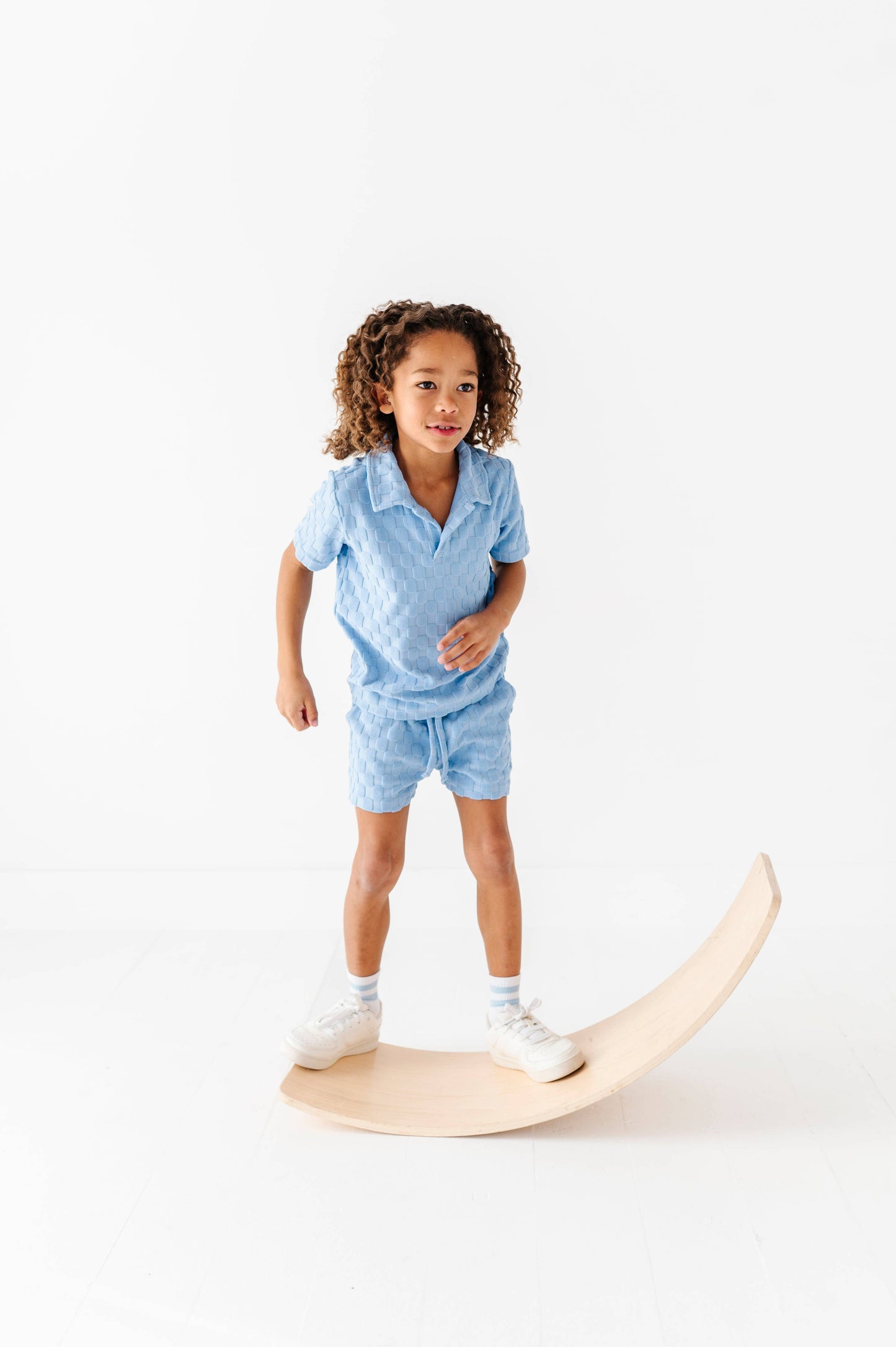 Coastal Blue | BOYS TERRY CHECK SET