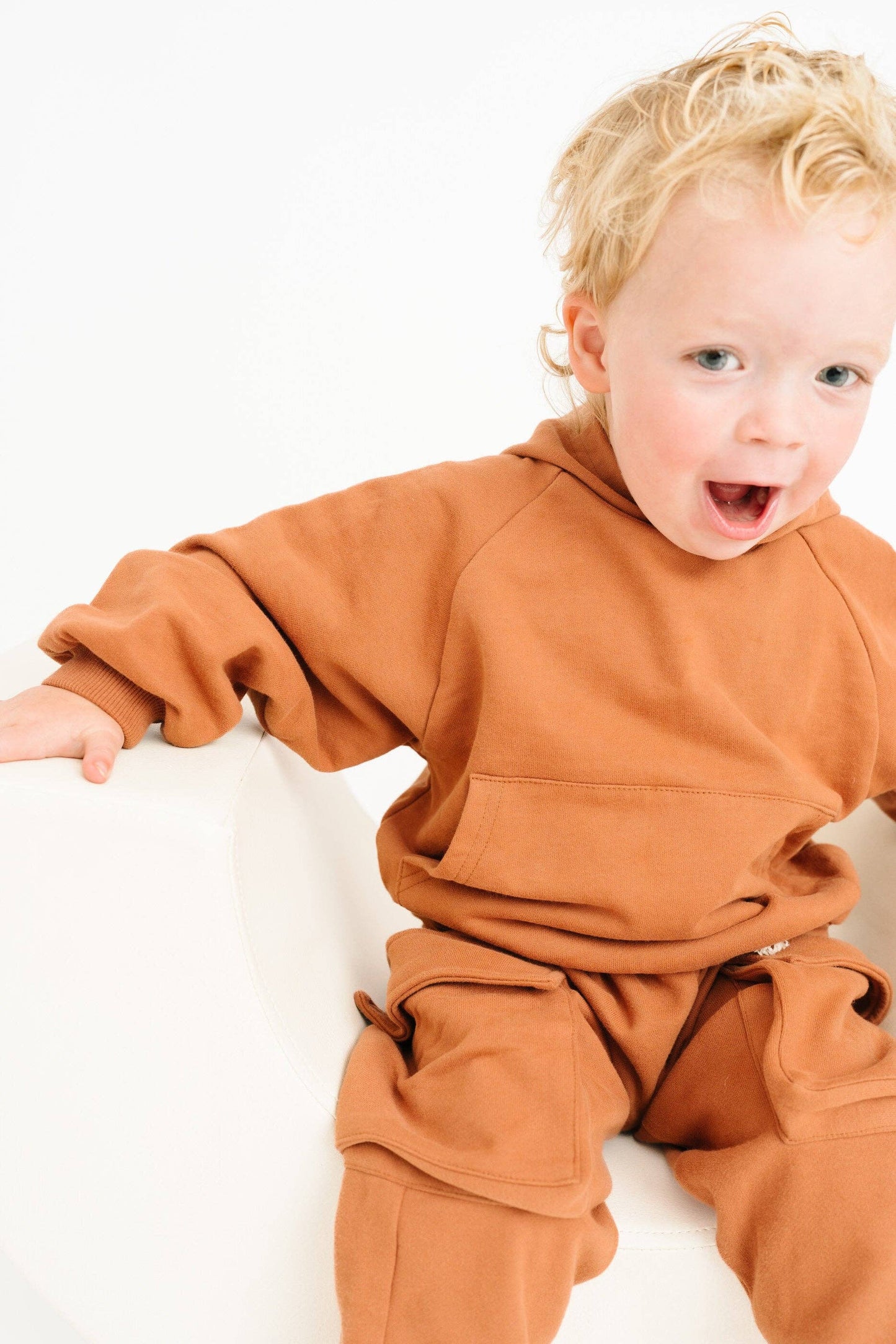 Little One Shop - Espresso Cargo Hoodie Set