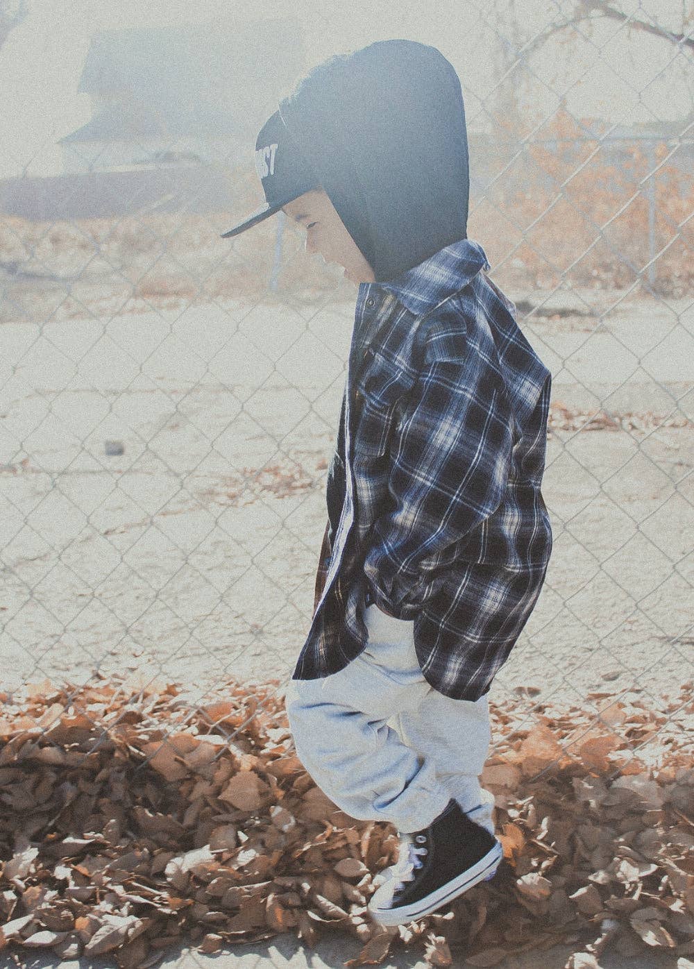 Little Trouble - Two-Tone Flannel Navy/Brown