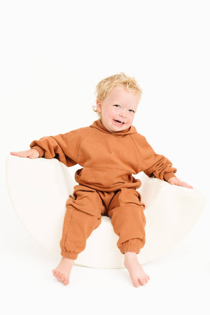 Little One Shop - Espresso Cargo Hoodie Set