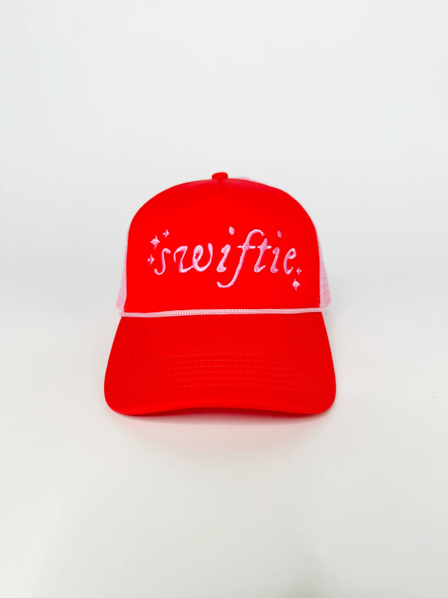 Taylor Era Trucker Hat: Red/pink