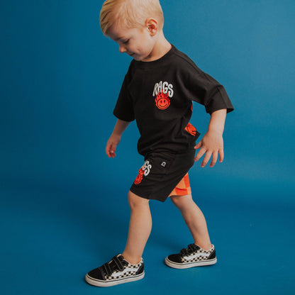 RAGS - Kids Shorts - Orange Check