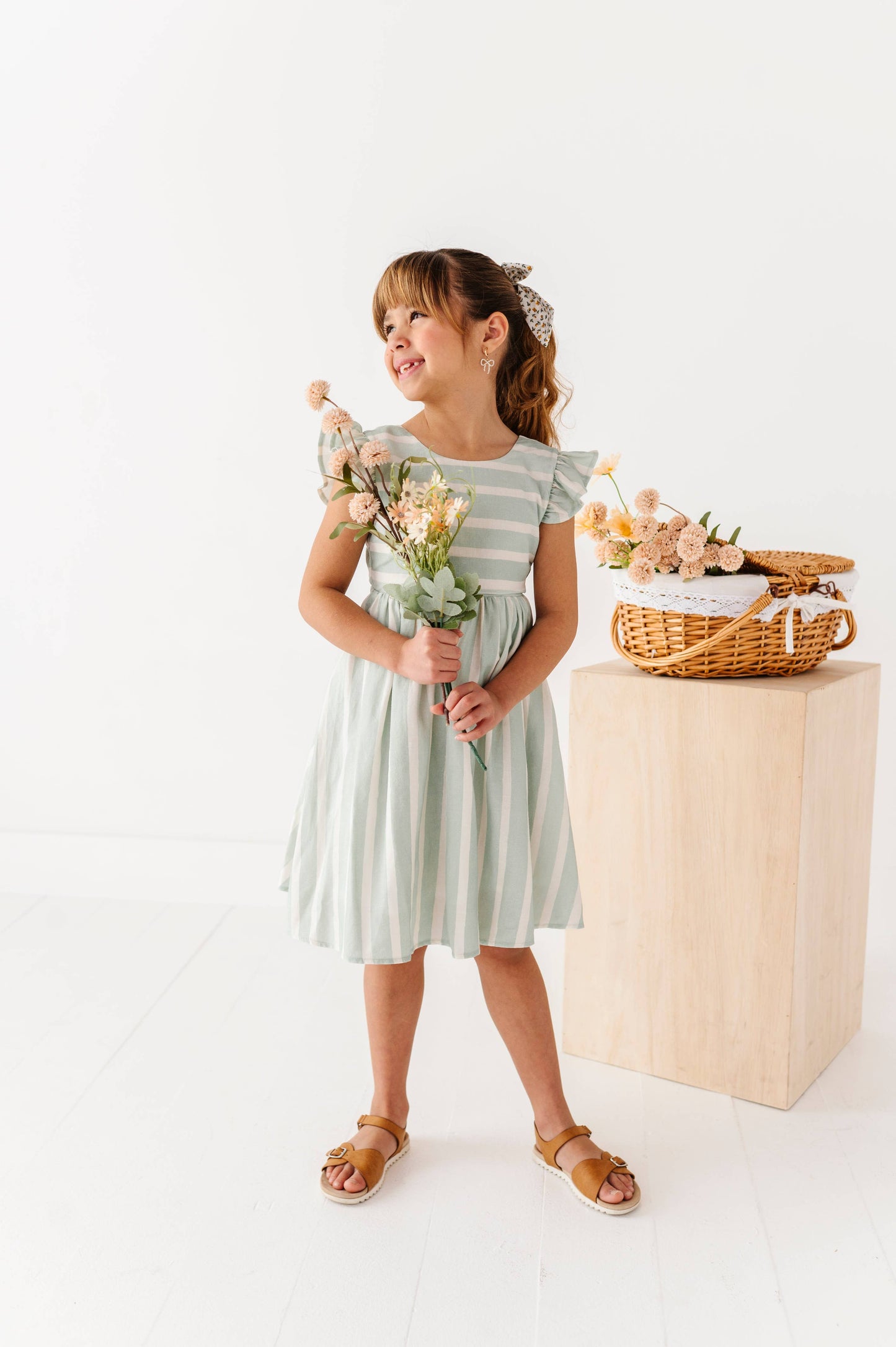 Mint Bay Stripes | TIE-BACK DRESS