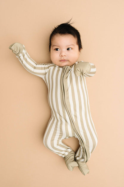 Little One Shop - Olive Stripe Bamboo Sleeper