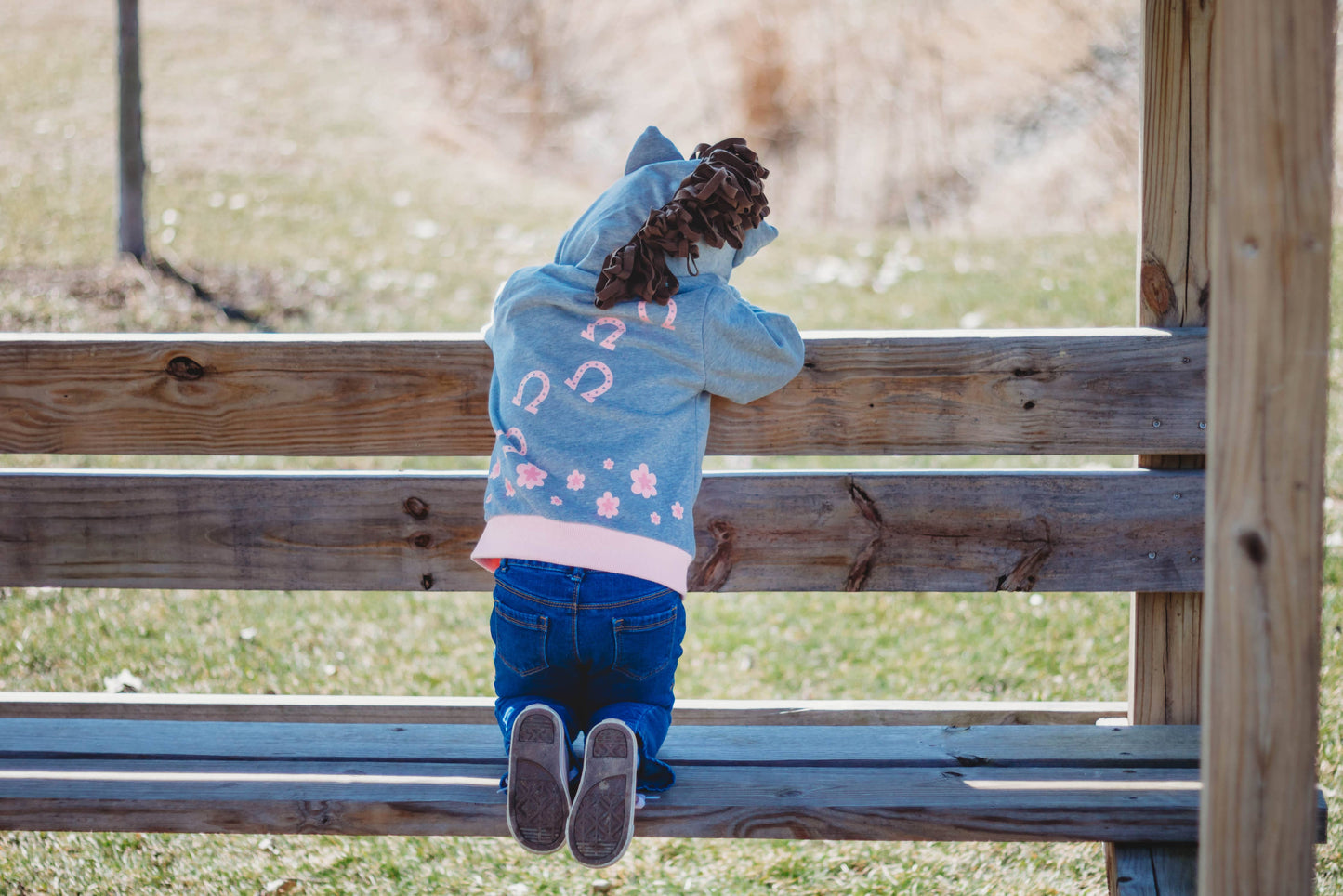 Doodle Pants - Pink Horse 3D Hoodie Toddler and Kids Western: 3T