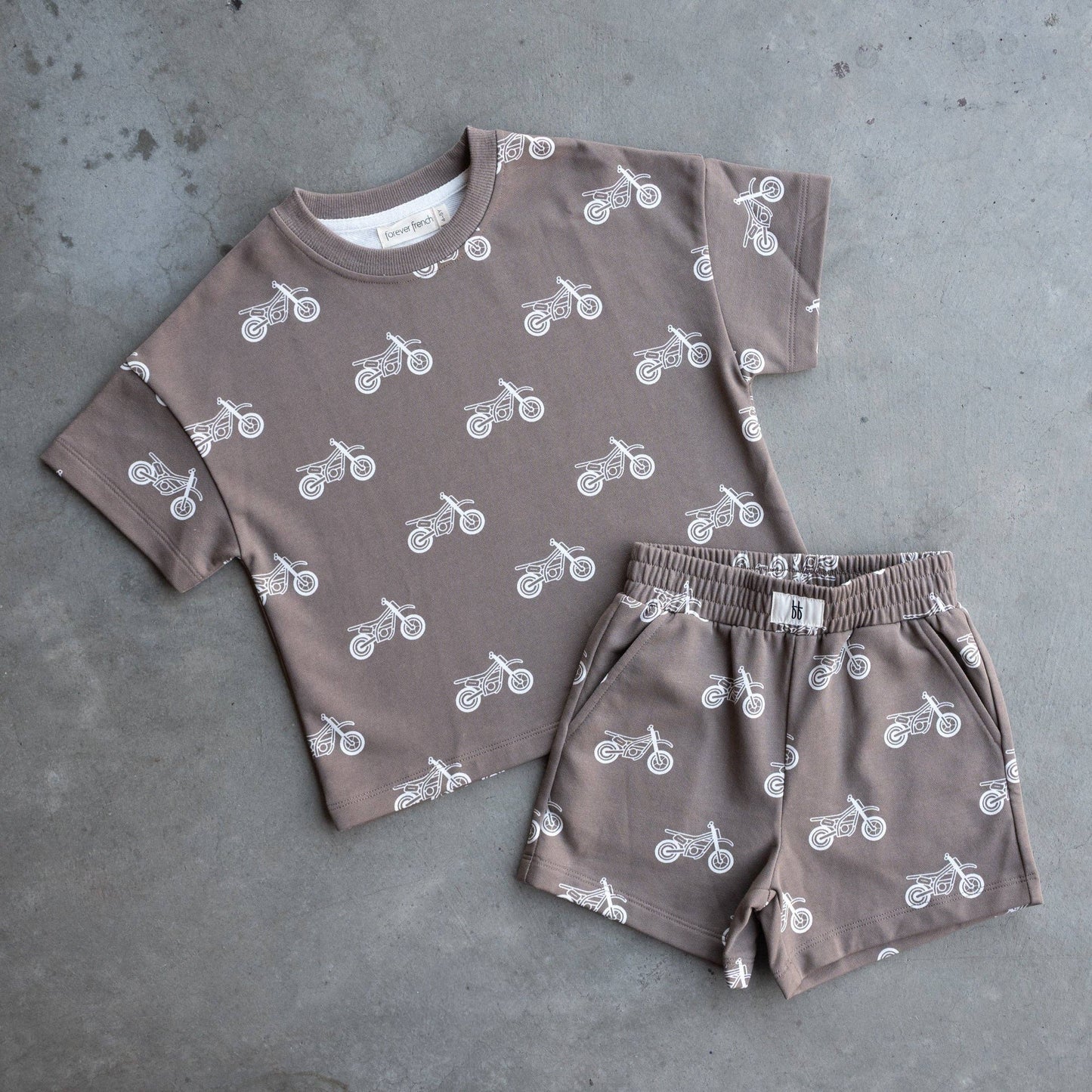 Forever French Baby - French Terry Short Set | Dirt Bike: 18-24 Months