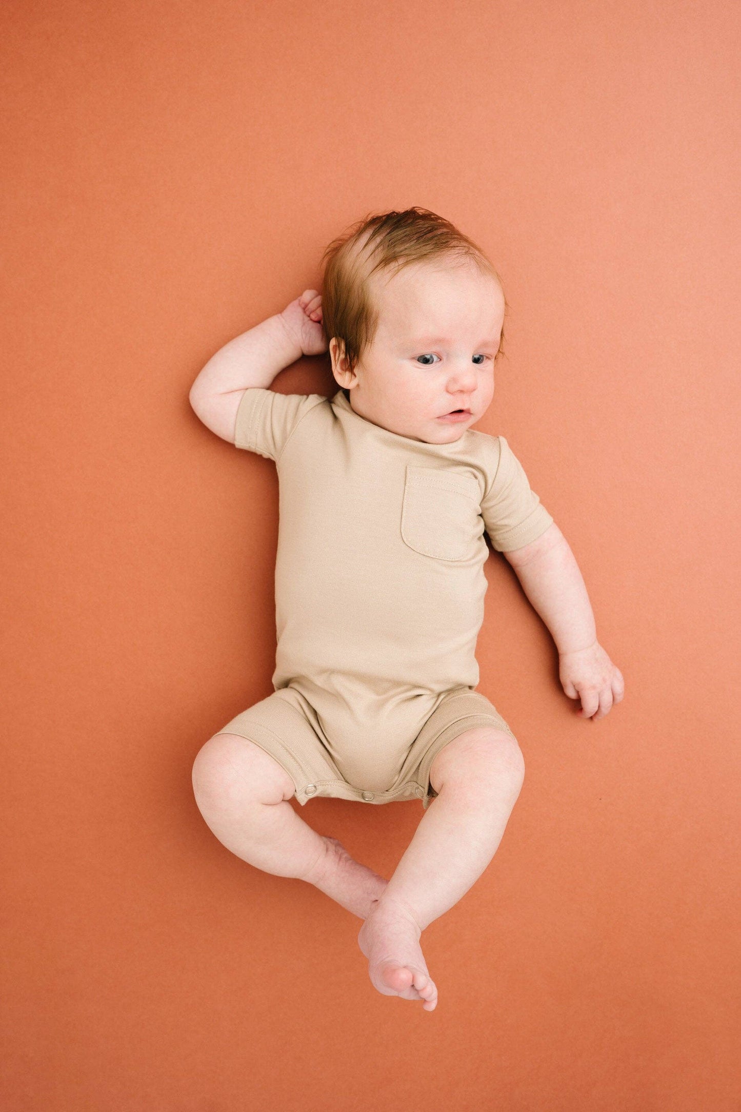Little One Shop - Sandstone Bamboo Pocket Romper
