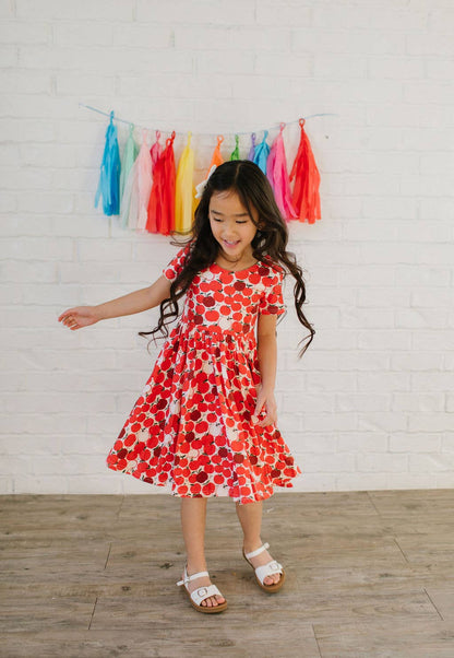 Ollie Jay - Classic Twirl Dress in Apple | Girls BACK TO SCHOOL Dress