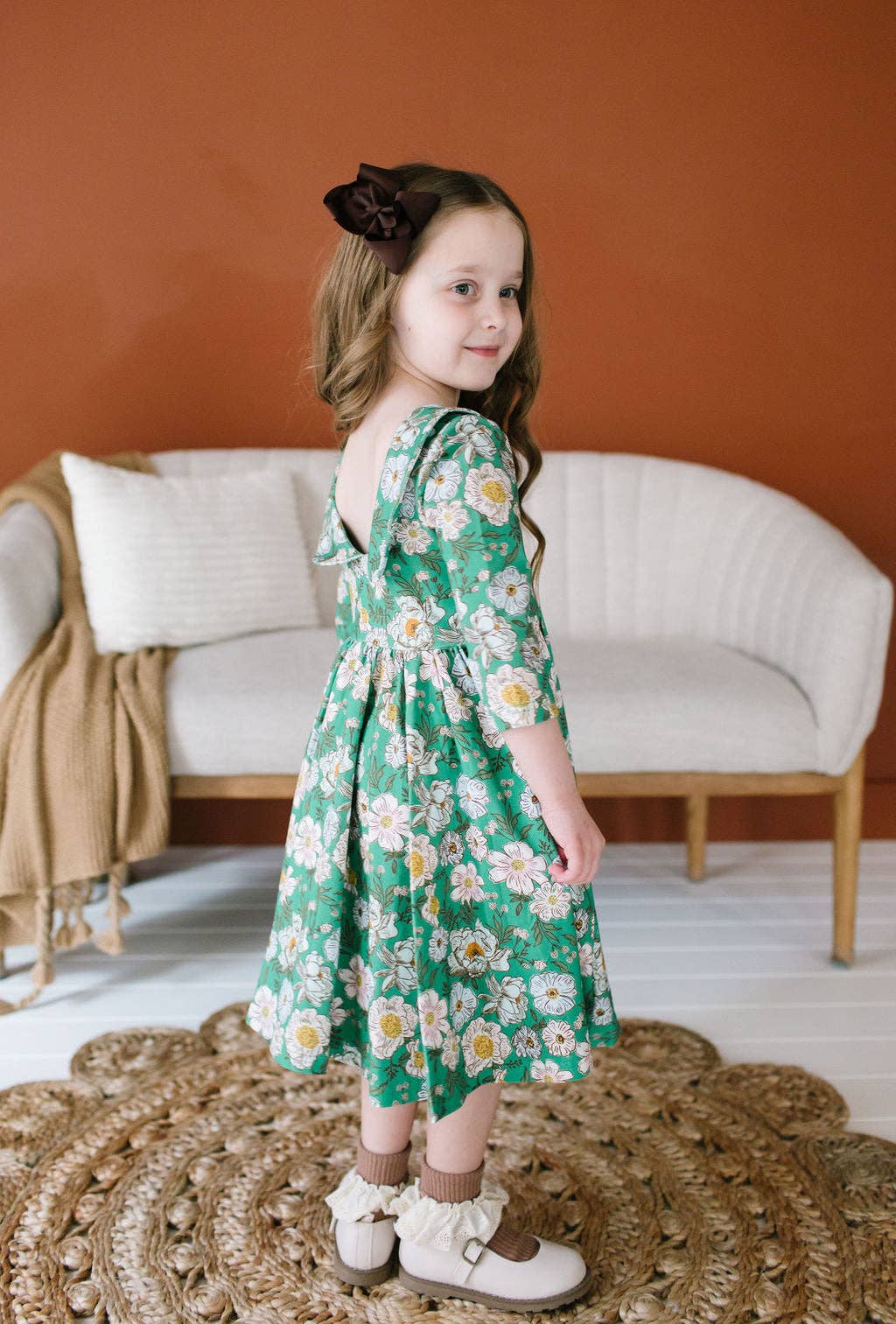 Ollie Jay - Rubina Twirl Dress in Vintage Greens