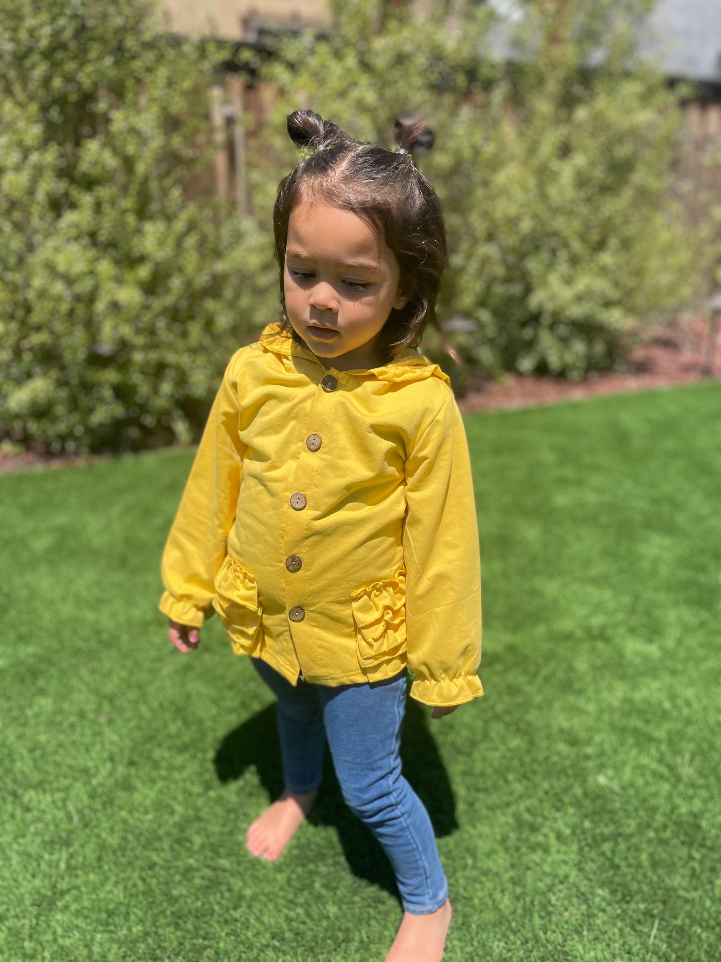 Mustard Ruffle Hoodie