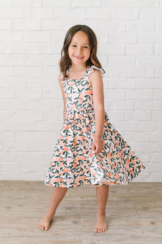 Rosita Dress in Peachy Paradise| Pocket Twirl Dress