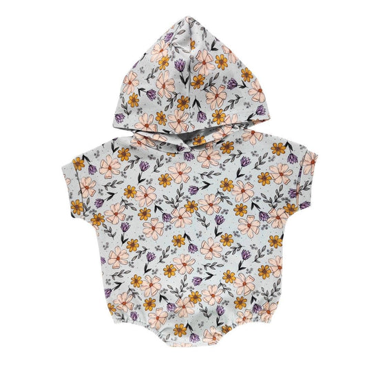 Little One Shop - Floral Hooded Short Romper