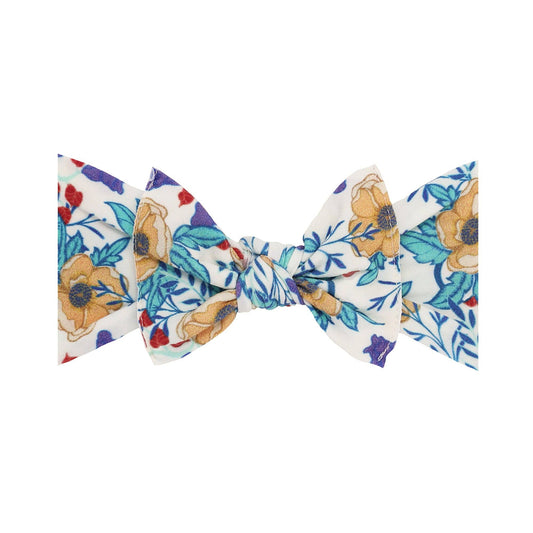 Baby Bling Bows - PRINTED KNOT: blue bell